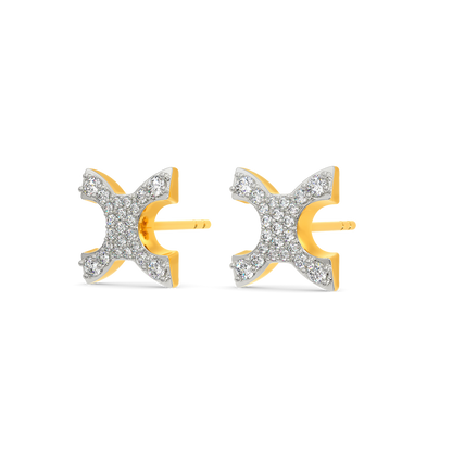 Grey Edged Diamond Earrings