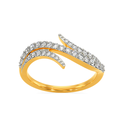 Feathered Simplicity Diamond Rings