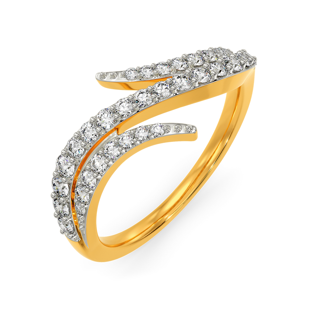 Feathered Simplicity Diamond Rings