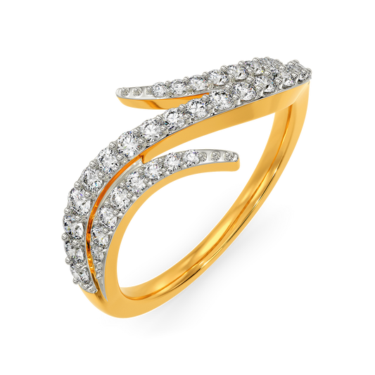 Feathered Simplicity Diamond Rings