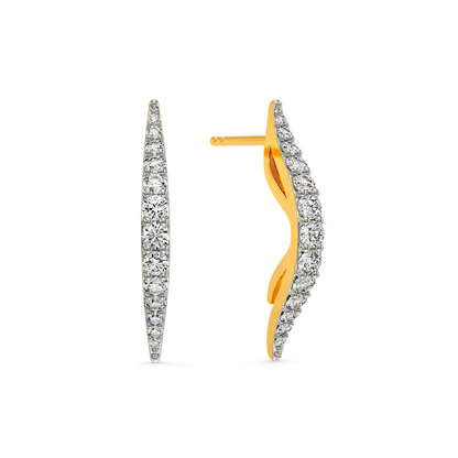 Feathered Simplicity Diamond Earrings