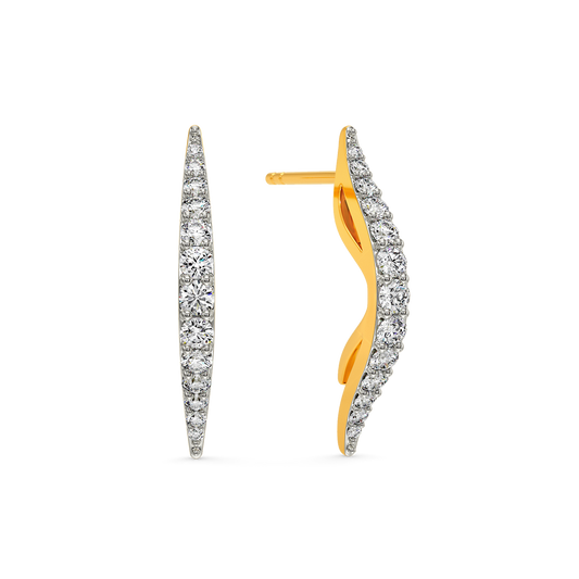 Feathered Simplicity Diamond Earrings