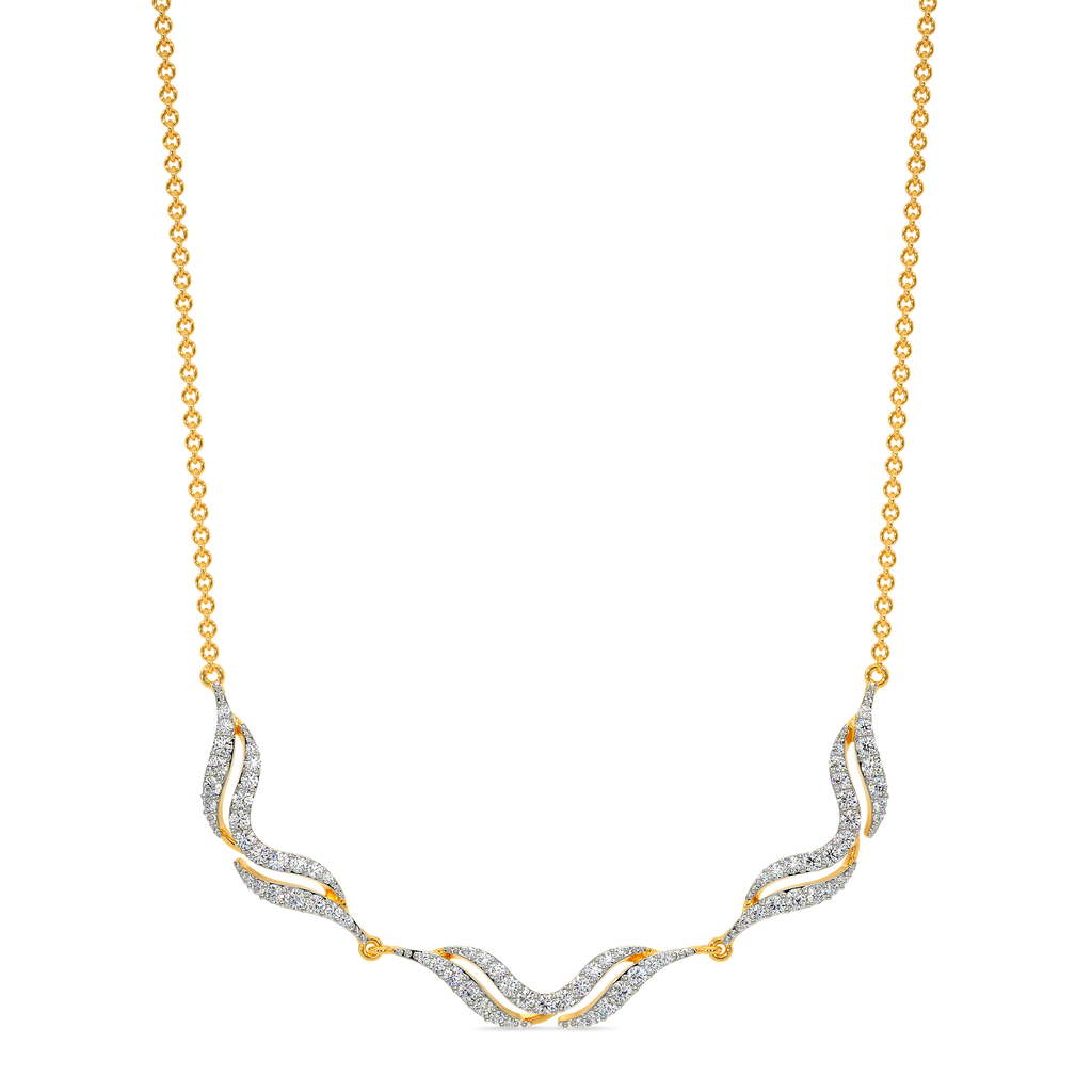 Feathered Simplicity Diamond Necklaces