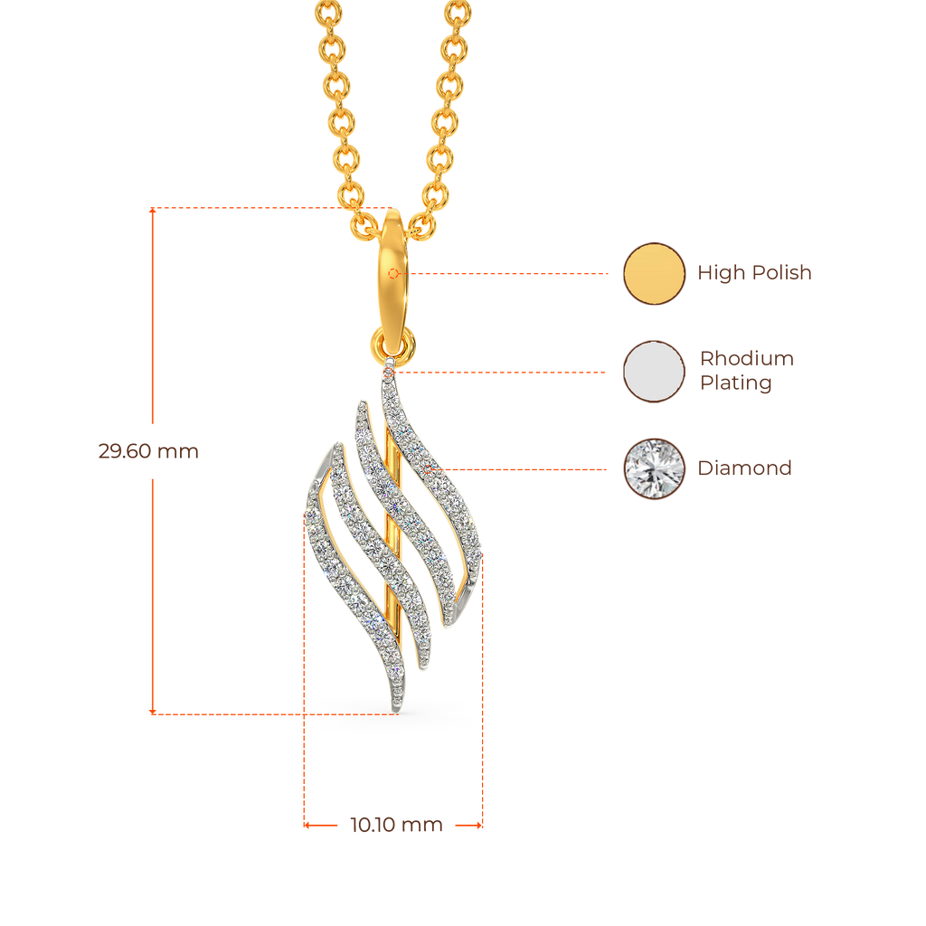 Marabou Feathers Diamond Pendants
