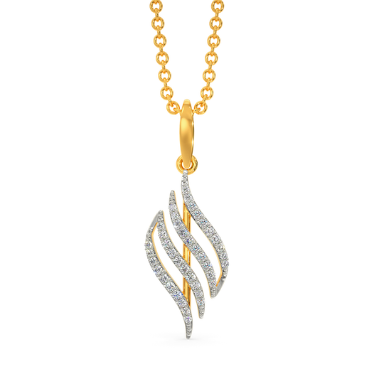 Marabou Feathers Diamond Pendants