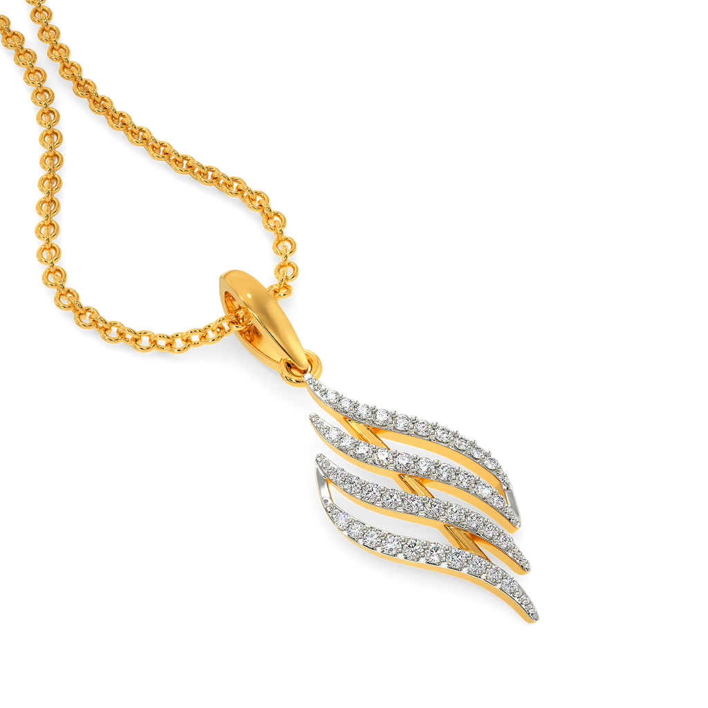 Marabou Feathers Diamond Pendants