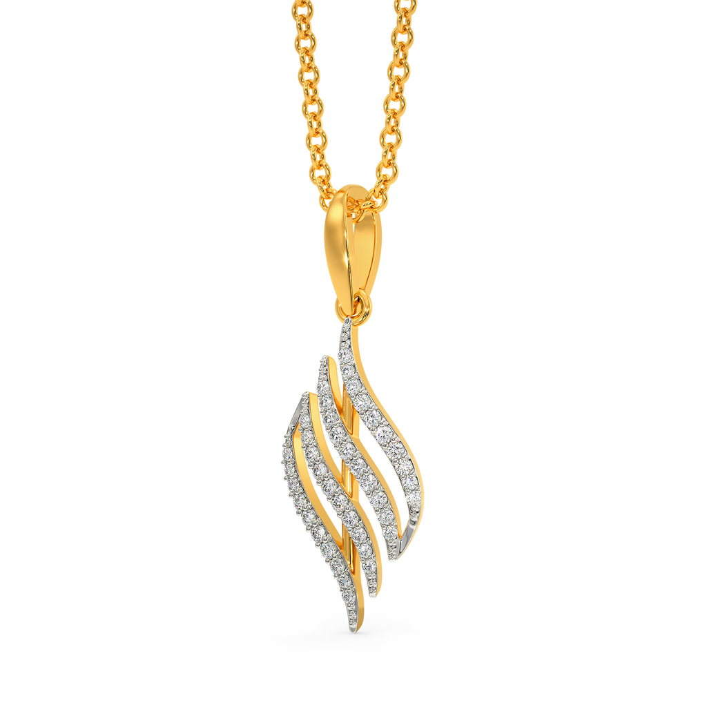 Marabou Feathers Diamond Pendants