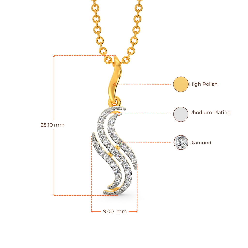 Flam Feathers Diamond Pendants