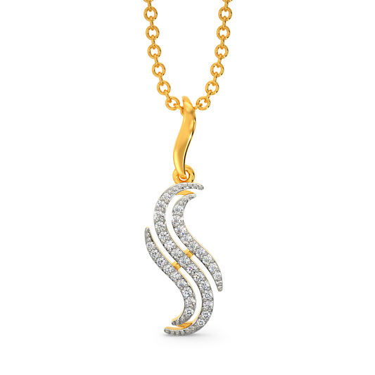 Flam Feathers Diamond Pendants