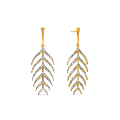 In a Feathery Mood Diamond Earrings