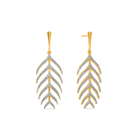 In a Feathery Mood Diamond Earrings