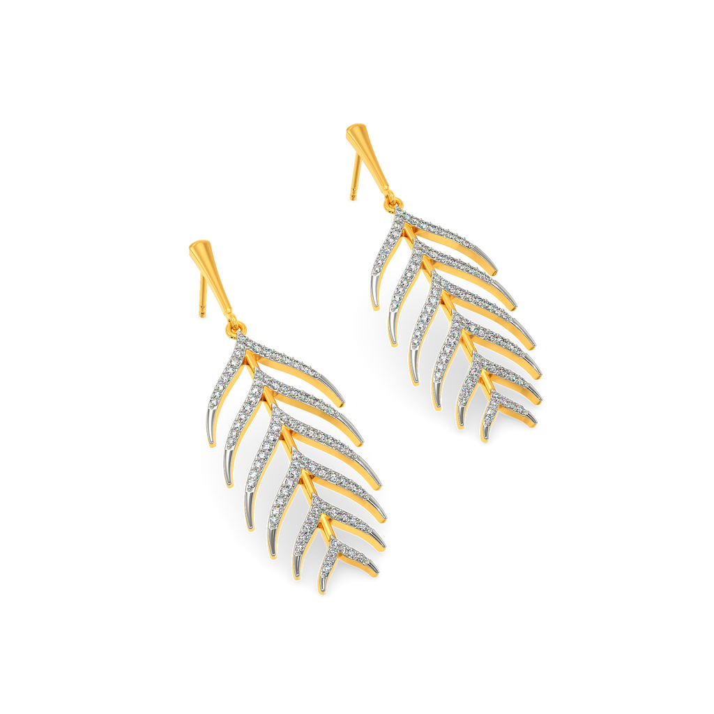 In a Feathery Mood Diamond Earrings