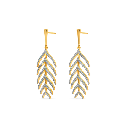 In a Feathery Mood Diamond Earrings