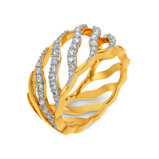 Feather Extravagance Diamond Rings