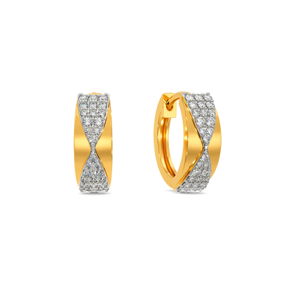 Edge O Clock Diamond Earrings