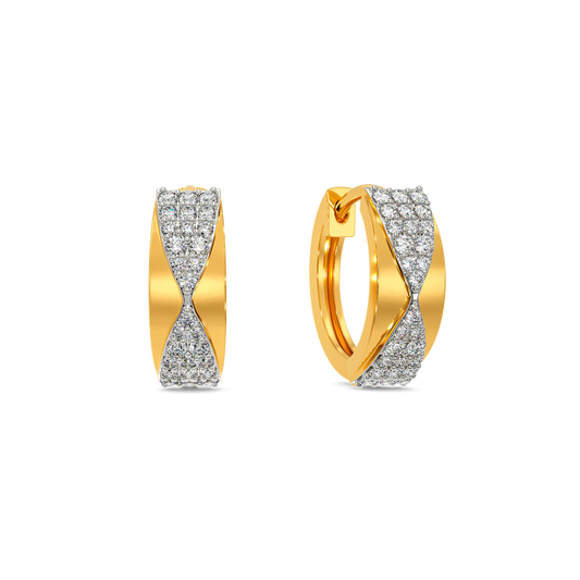 Edge O Clock Diamond Earrings