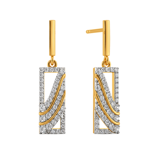 Structured Drapes Diamond Earrings