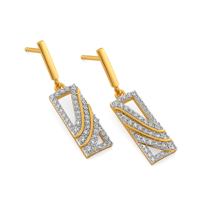 Structured Drapes Diamond Earrings