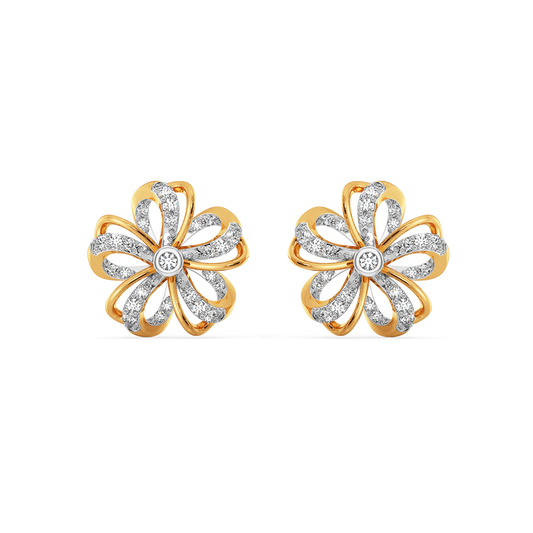 Floral Arc Diamond Earrings
