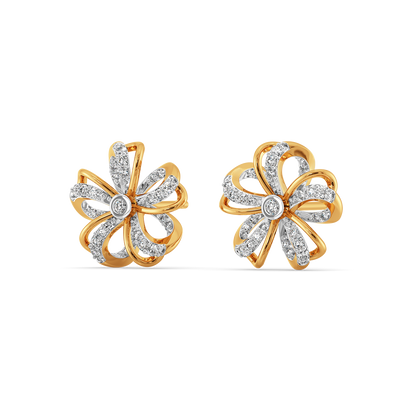 Floral Arc Diamond Earrings