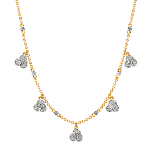Petal Whirl Diamond Necklaces