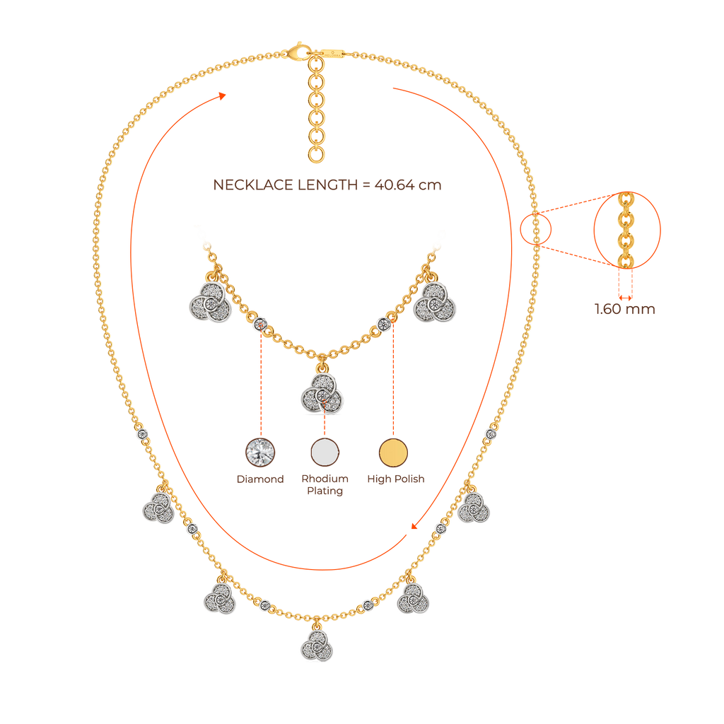 Petal Whirl Diamond Necklaces