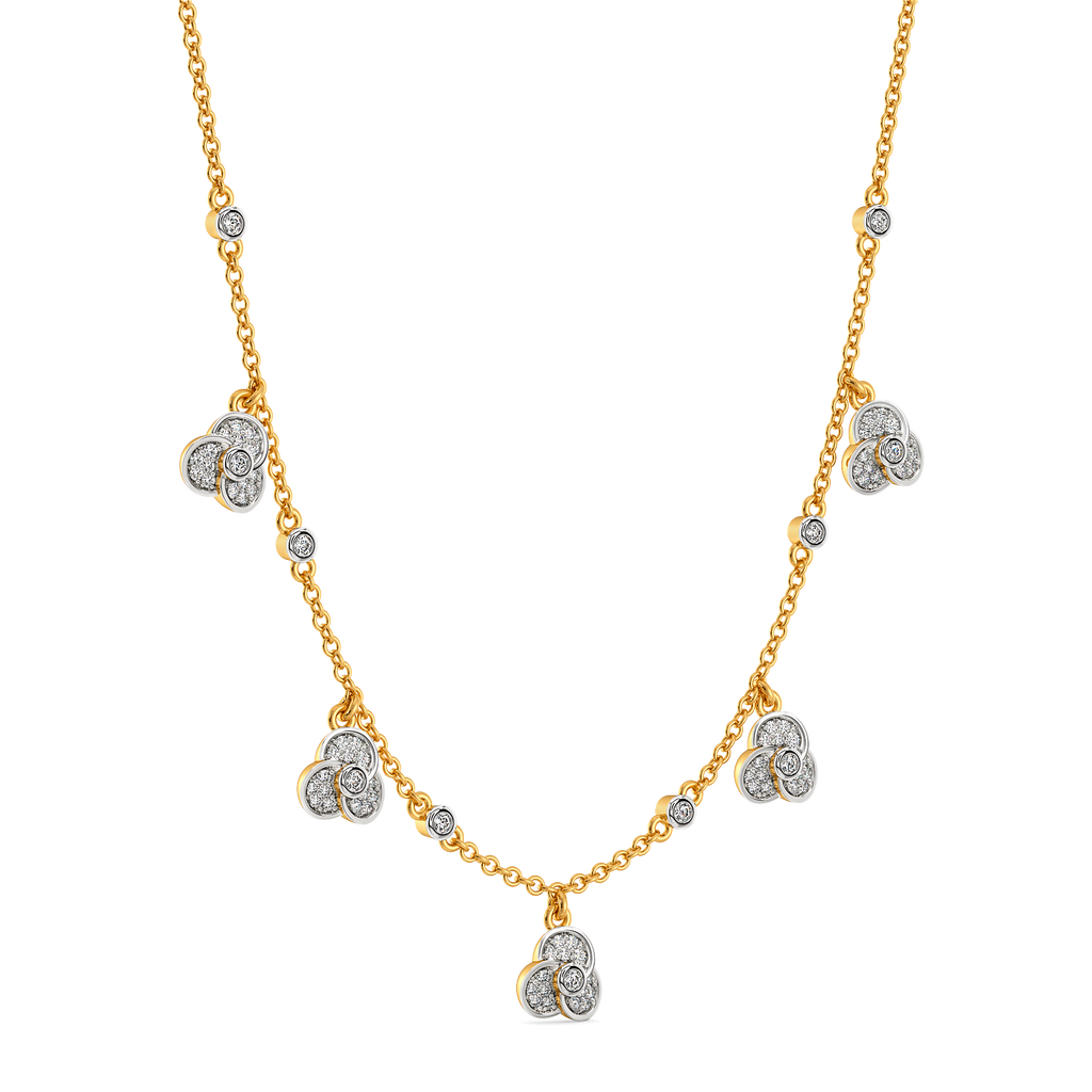 Petal Whirl Diamond Necklaces