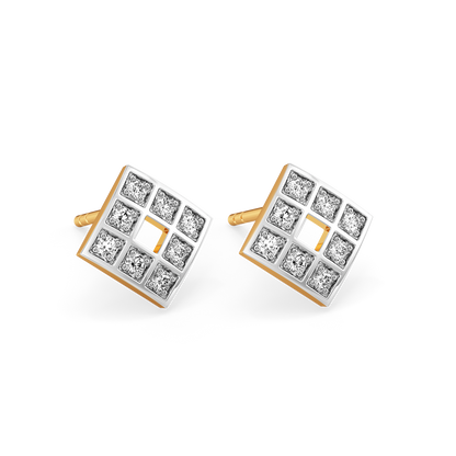 Checks in the Box Diamond Earrings