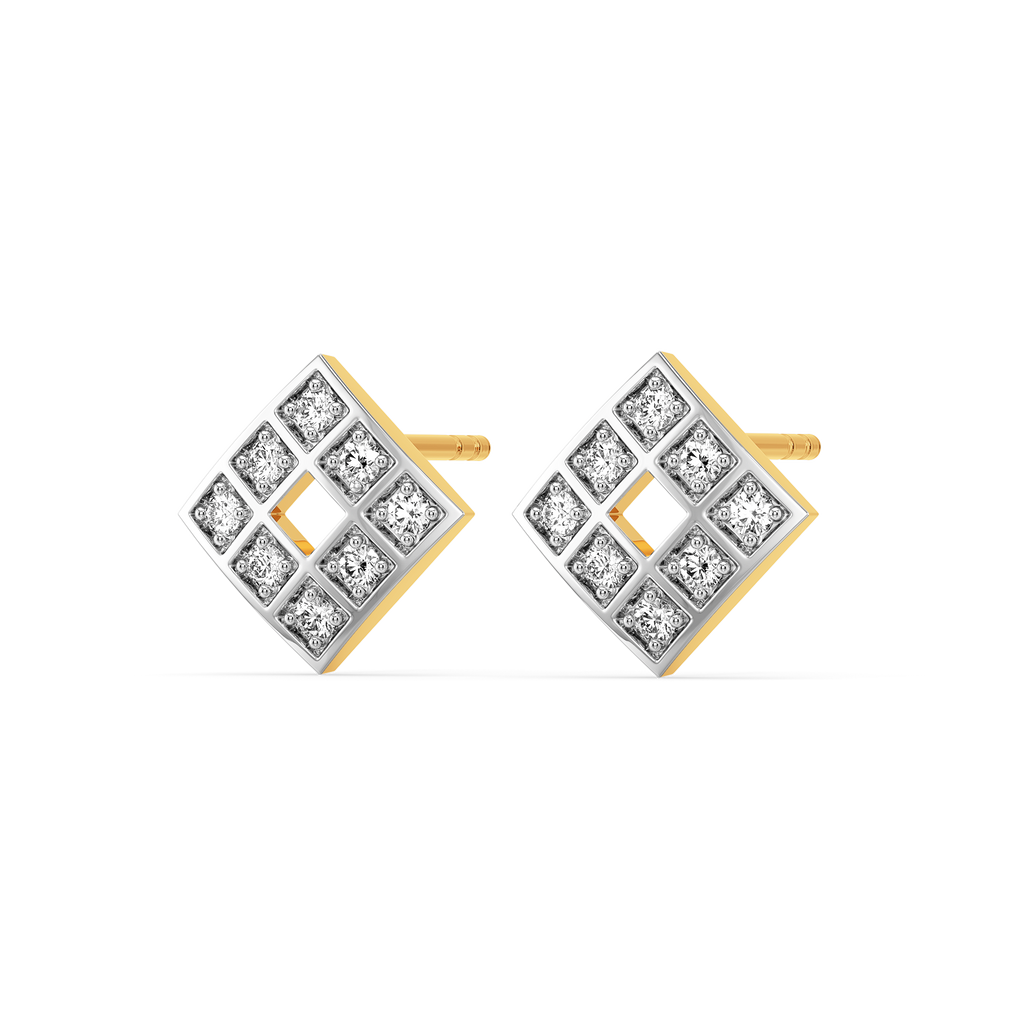 Checks in the Box Diamond Earrings