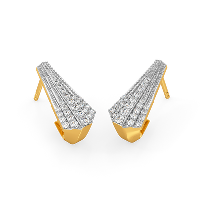 Folded Elegance Diamond Earrings