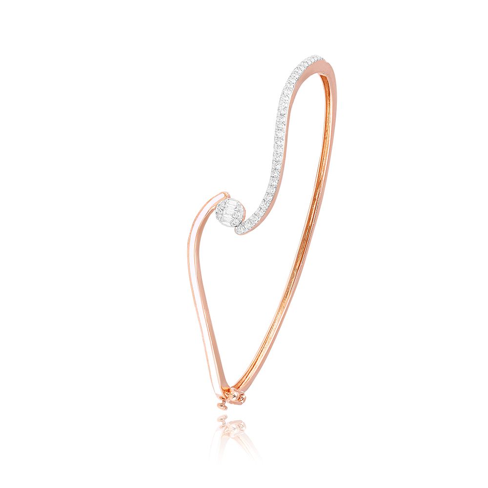 Curved Enameled Diamond Bracelet