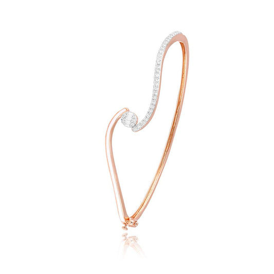 Curved Enameled Diamond Bracelet