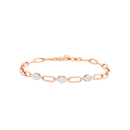 Geometric Rose Gold Solis Diamond Bracelet