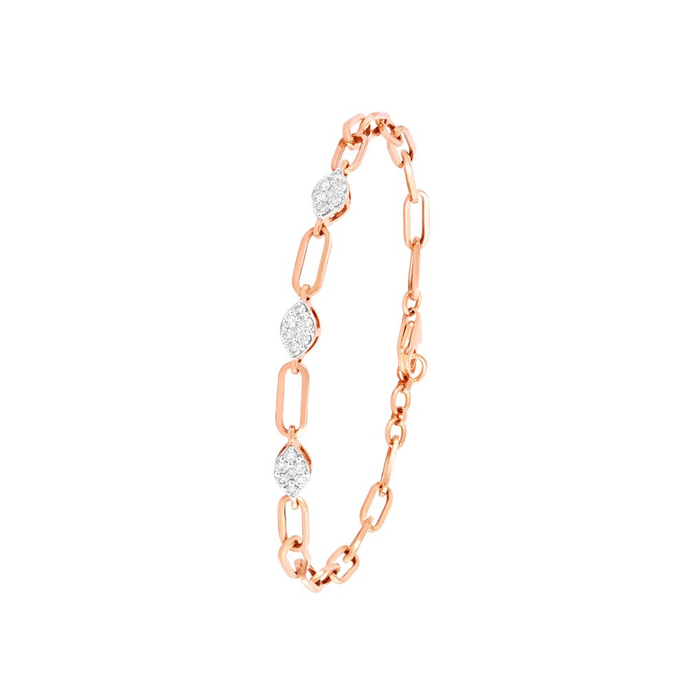 Geometric Rose Gold Solis Diamond Bracelet