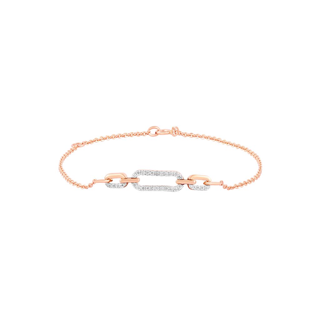 Aesthetic Paperclip Design Solis Diamond Bracelet