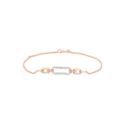 Aesthetic Paperclip Design Solis Diamond Bracelet
