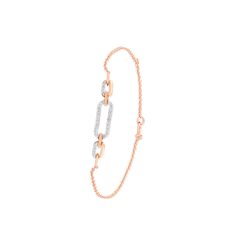 Aesthetic Paperclip Design Solis Diamond Bracelet