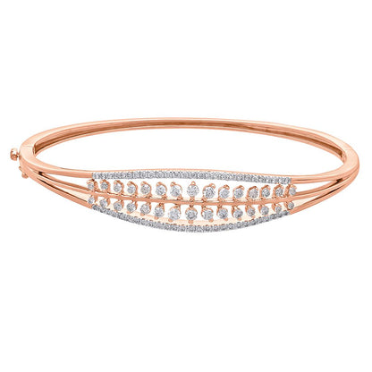Glimmering Leaf Design Diamond Bracelet