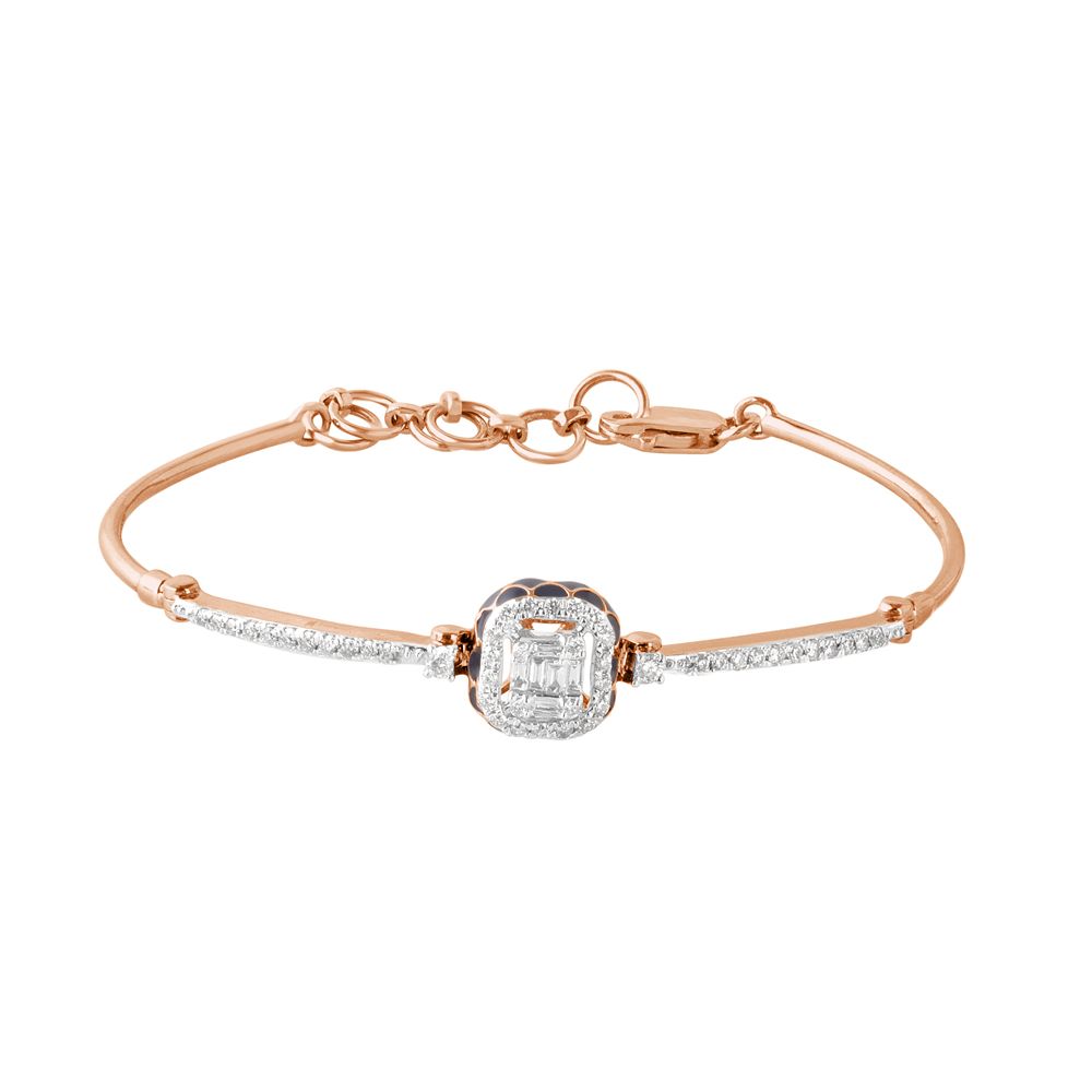 Square Diamond Bracelet in  Rose Gold