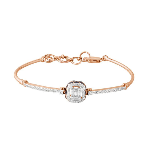 Square Diamond Bracelet in  Rose Gold
