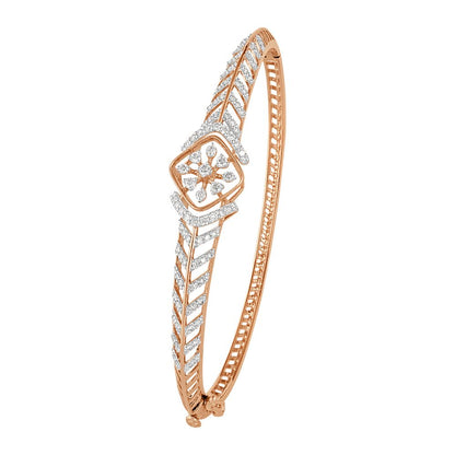 Radiant Fishbone Design  Rose Gold Bracelet