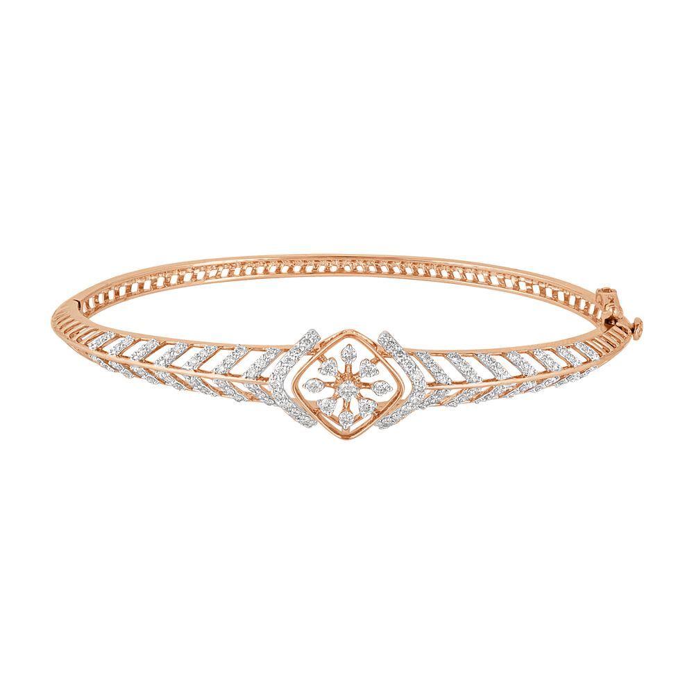 Radiant Fishbone Design  Rose Gold Bracelet