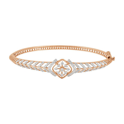 Radiant Fishbone Design  Rose Gold Bracelet