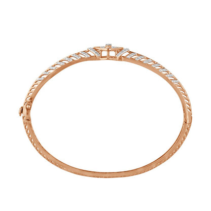 Radiant Fishbone Design  Rose Gold Bracelet