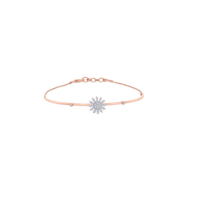 Appealing Floral Burst Diamond Bracelet