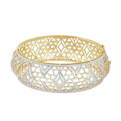 Symmetry Diamond Broad Bracelet