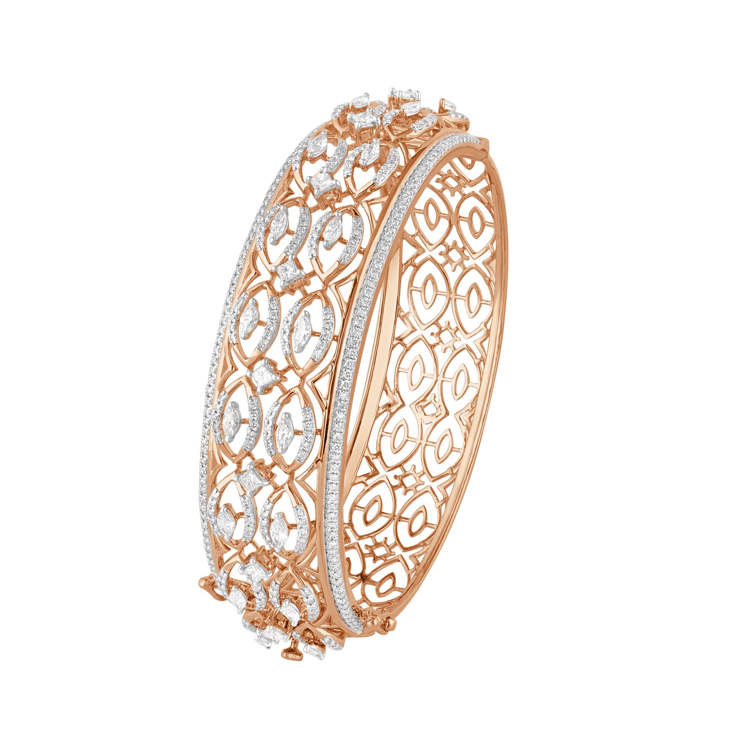 Stylish  Rose Gold 3-D Floral Bracelet