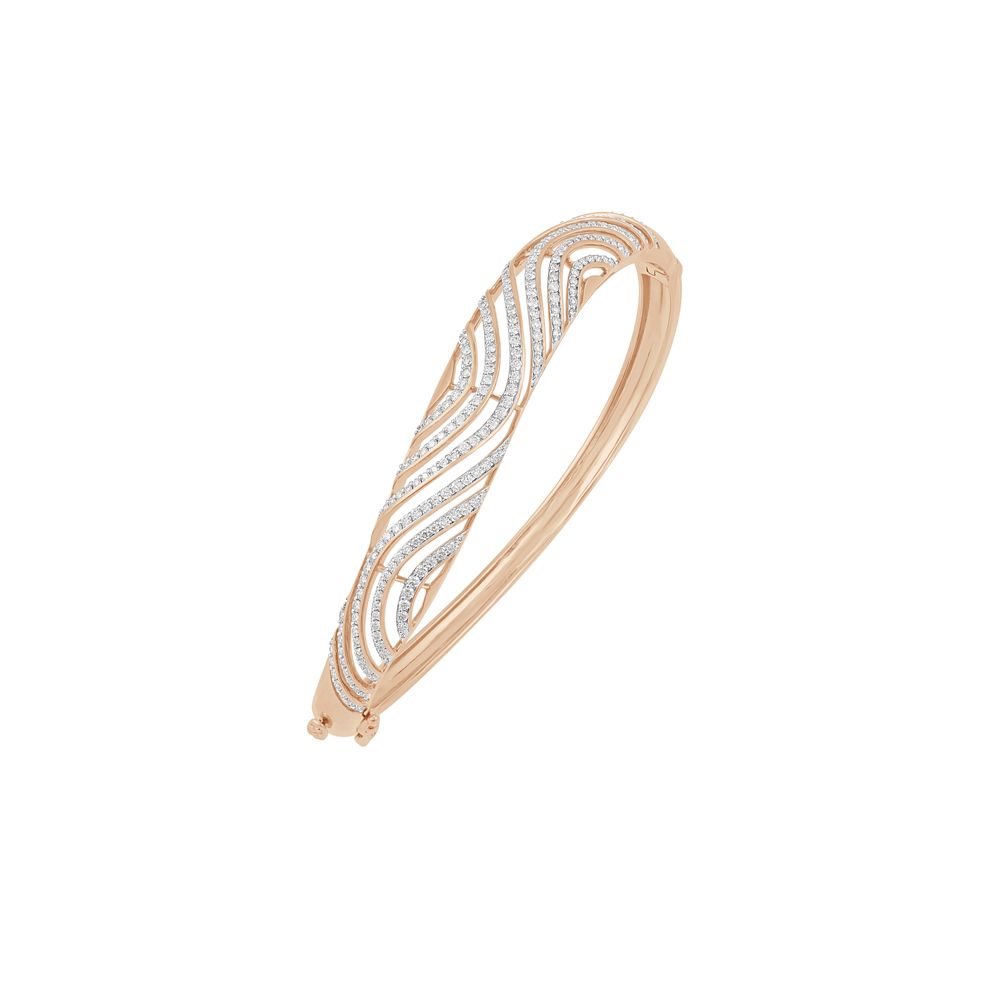 Glitzy Swirl Design  Rose Gold Bracelet
