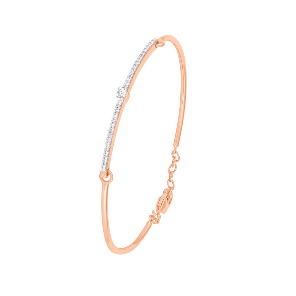 Simple Diamond and Rose Gold Bracelet