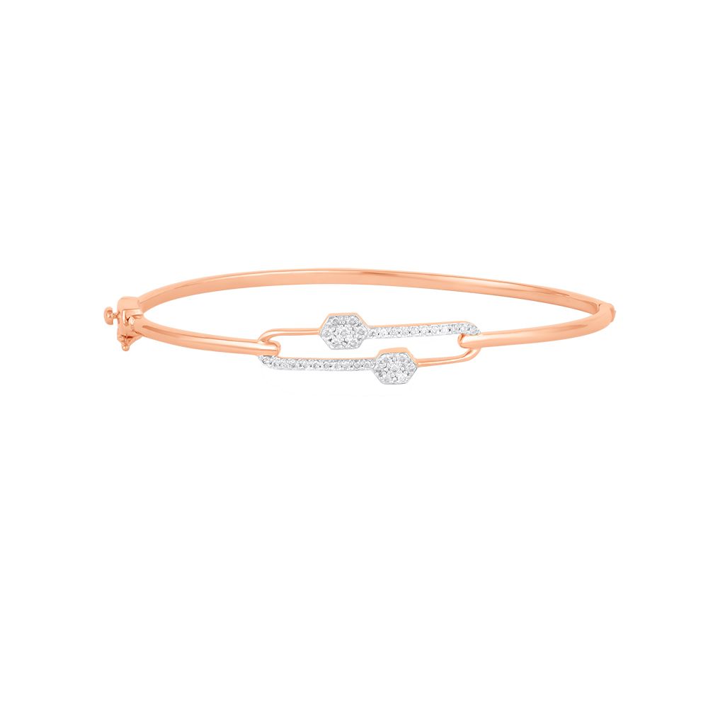Classy Diamond Studded Rose Gold Bracelet